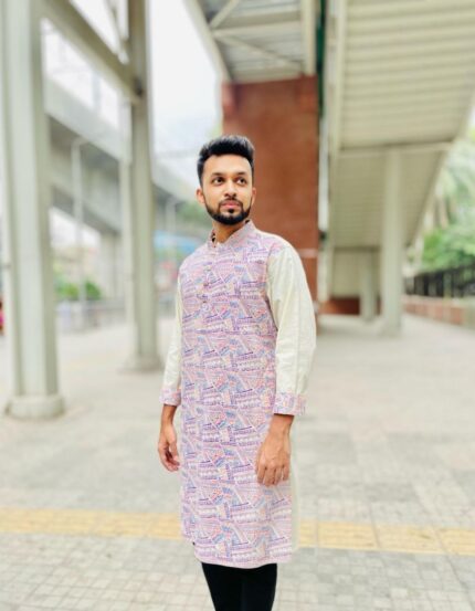 Mens 100% Cotton Printed Panjabi