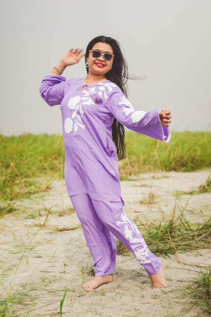 100% LINEN APLIC CO-ORD SET